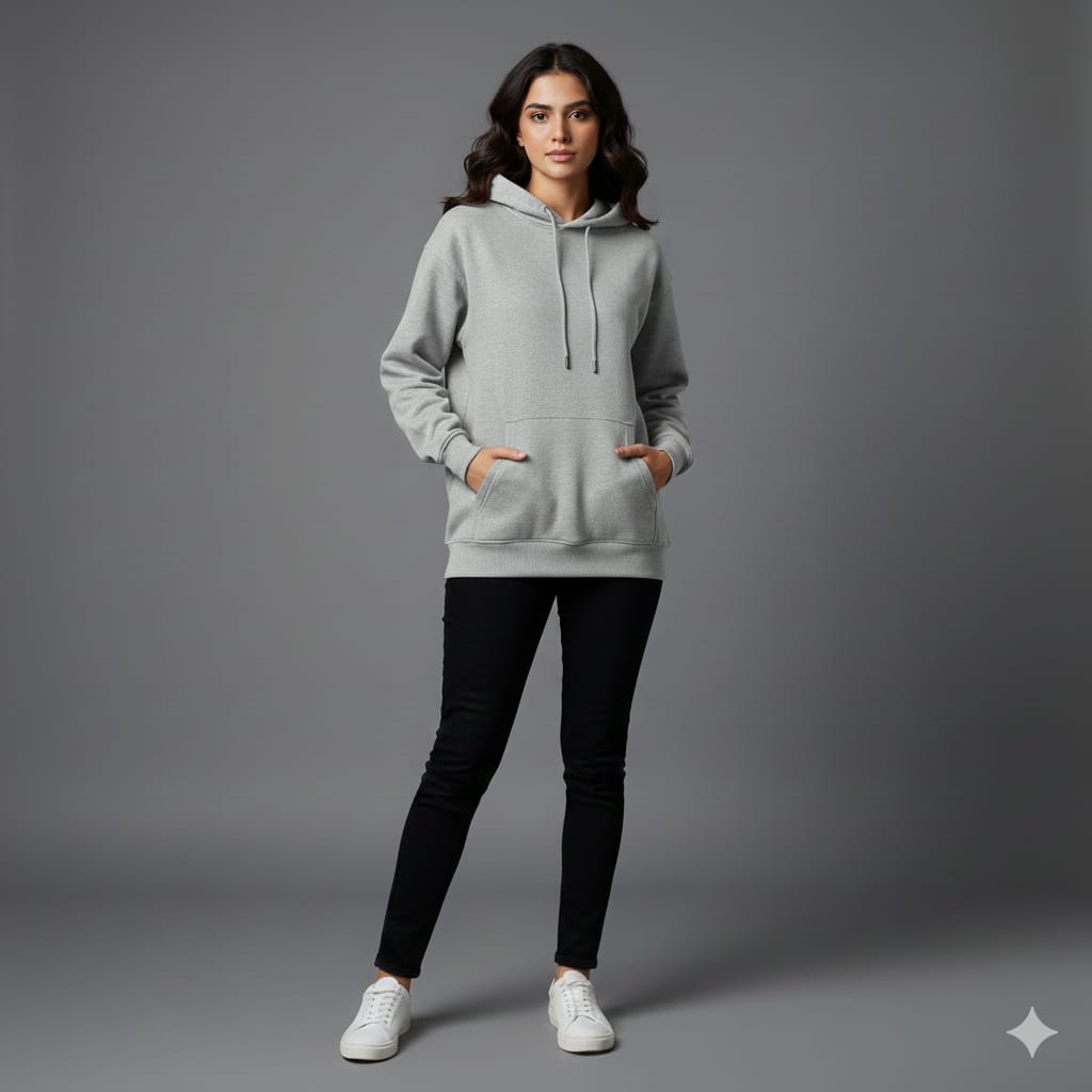 Gray Plain Hoodie