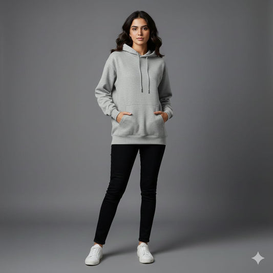 Gray Plain Hoodie